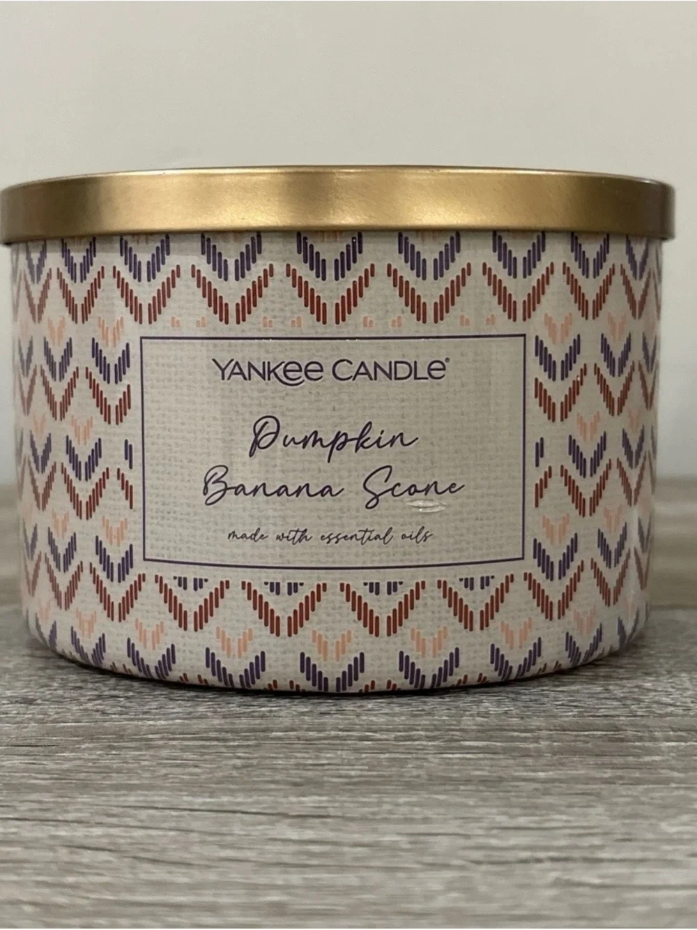 Yankee Candle 3 Wick Jar Tumbler 18oz Pumpkin Banana Scone Retired Rare